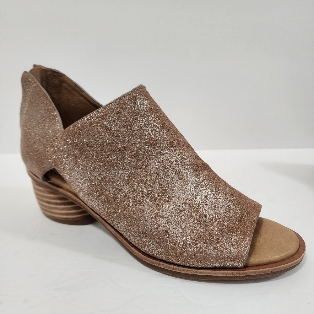 Sofft Carleigh Sparkle Rounded Stack Heel Peep Toe Shoes Size 8 and 8.5